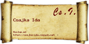 Csajka Ida névjegykártya